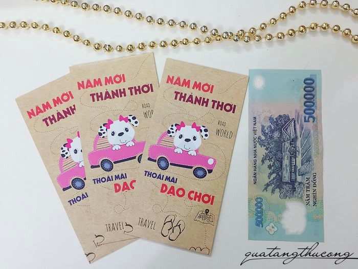 Bao lì xì handmade mẫu năm mới thảnh thơi